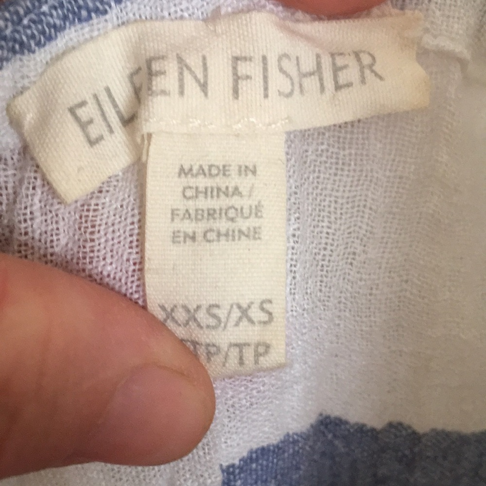 Eileen Fisher organic linen beach swim cover up V Neck dress caftan kaftan XXS - Picture 2 of 9